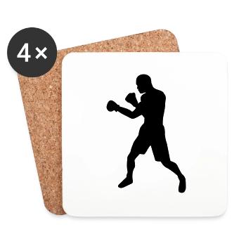 Boxe - Dessous de verre (lot de 4) - blanc - Devant