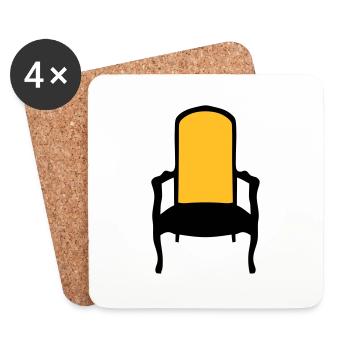 old armchair chair 2 - Coasters (set of 4) - white - Front