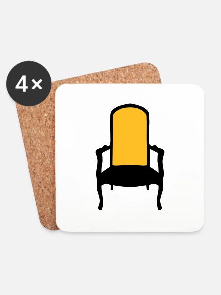 old armchair chair 2 - Coasters (set of 4) - white