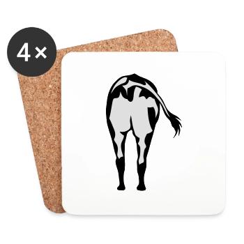 cul vache cow ass 8 - Dessous de verre (lot de 4) - blanc - Devant