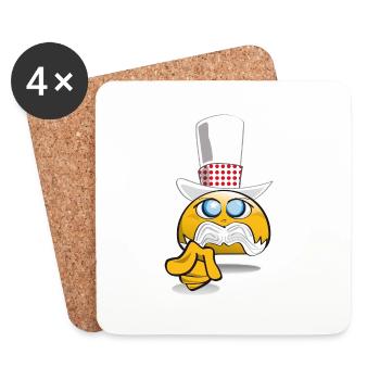 emoticon_recrute_2 - Dessous de verre (lot de 4) - blanc - Devant
