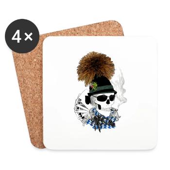 Bayern-skull - Untersetzer (4er-Set) - Weiß - Vorne