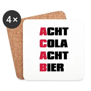 ACAB A.C.A.B - Untersetzer (4er-Set) - Weiß - Vorne