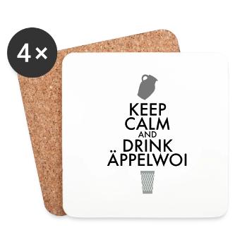 KEEP CALM AND DRINK ÄPPELWOI - Untersetzer (4er-Set) - Weiß - Vorne