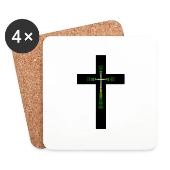 Cross, Church, God, Jesus - Coasters (set of 4) - white - Front