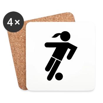 Soccer Player Girl Icon - Coasters (set of 4) - white - Front