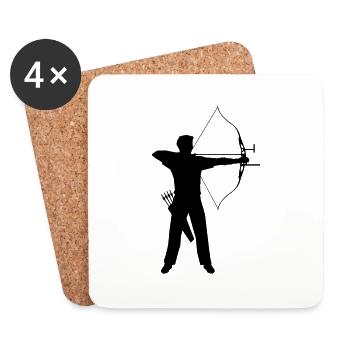 archery-bow and arrows - Coasters (set of 4) - white - Front