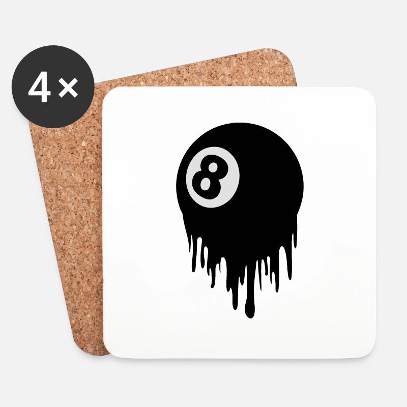 8 ball design - Coasters (set of 4) - white