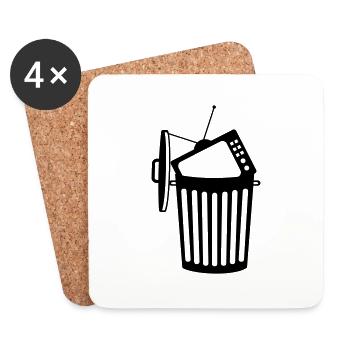 TV trash tv program dumbing down shit sc - Coasters (set of 4) - white - Front