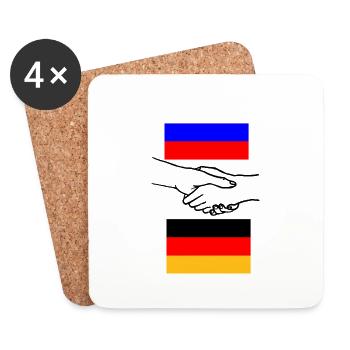 Russland & Deutschland - Untersetzer (4er-Set) - Weiß - Vorne