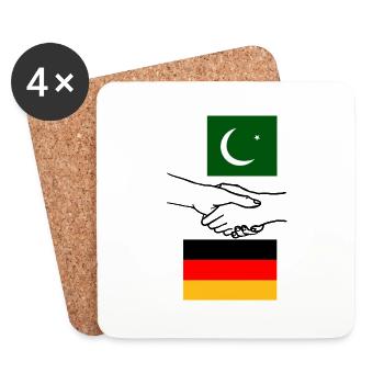 Pakistan & Deutschland - Untersetzer (4er-Set) - Weiß - Vorne