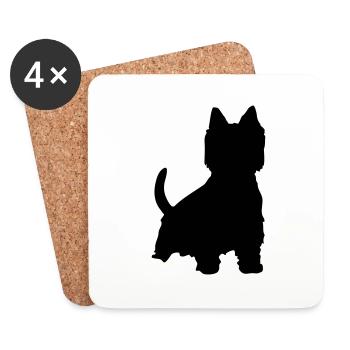 west_highland_hund_f1 - Dessous de verre (lot de 4) - blanc - Devant