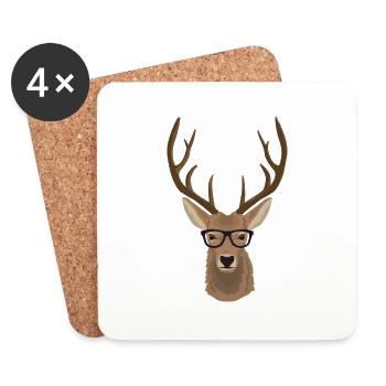 Hirsch Glasses - Coasters (set of 4) - white - Front