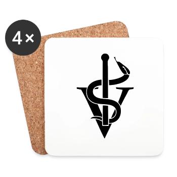 Caduceus veterinarian - Coasters (set of 4) - white - Front