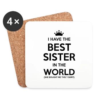 i have the best sister in the world - Dessous de verre (lot de 4) - blanc - Devant