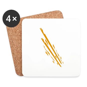 Lignes de vêtements et de tenues sportives - Dessous de verre (lot de 4) - blanc - Devant
