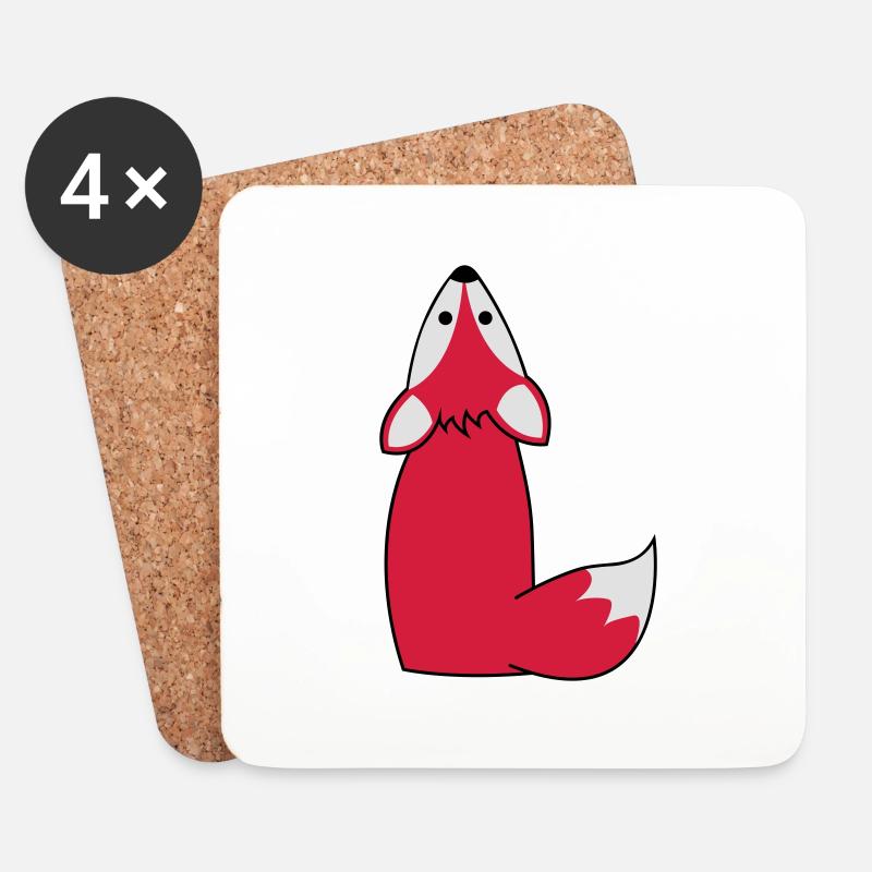 fox - Coasters (set of 4) - white
