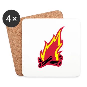 lagerfeuer_3c - Untersetzer (4er-Set) - Weiß - Vorne