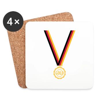 Goldmedaille Deutschland - Untersetzer (4er-Set) - Weiß - Vorne