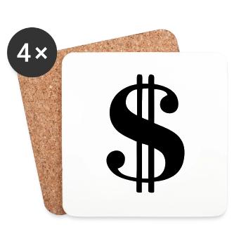 Dollar Symbol Bank Banker - Untersetzer (4er-Set) - Weiß - Vorne