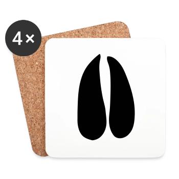 deer roe deer paw print - Coasters (set of 4) - white - Front