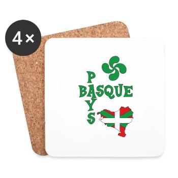 Pays Basque 07 - Dessous de verre (lot de 4) - blanc - Devant