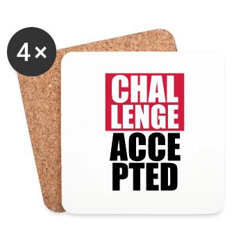 Cool Challenge Accepted Text Design - Coasters (set of 4) - white - Front