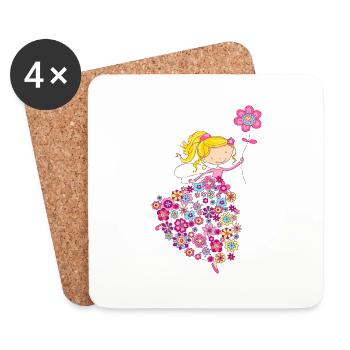 Flower Princes - Dessous de verre (lot de 4) - blanc - Devant