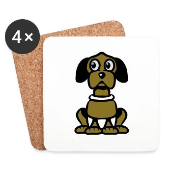 funny cute dog - Coasters (set of 4) - white - Front