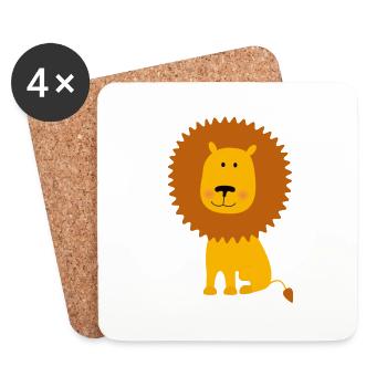 Lion - Dessous de verre (lot de 4) - blanc - Devant