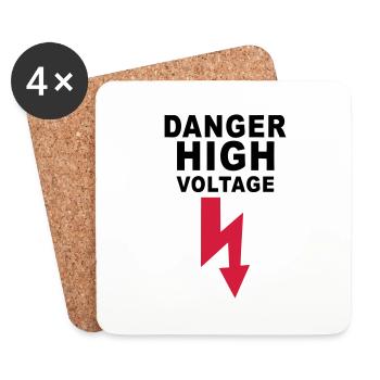 danger high voltage - Untersetzer (4er-Set) - Weiß - Vorne