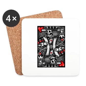 Dead King of Hearts Poker - Coasters (set of 4) - white - Front