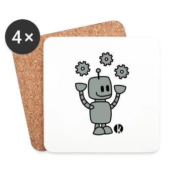 Happy Robot (2c) - Dessous de verre (lot de 4) - blanc - Devant
