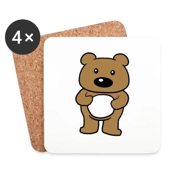 stehender suesser kleiner baer teddy baerchen kusc - Untersetzer (4er-Set) - Weiß - Vorne