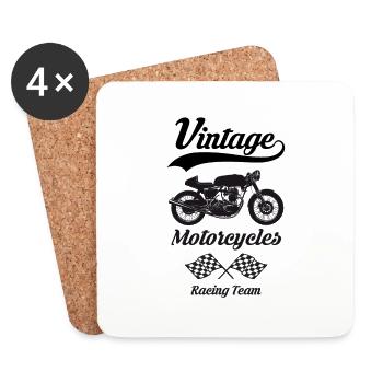 vintage motorcycles team 07 - Dessous de verre (lot de 4) - blanc - Devant