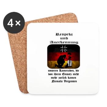 respekt_und_anerkennung_fuer_unsere_gefa - Untersetzer (4er-Set) - Weiß - Vorne