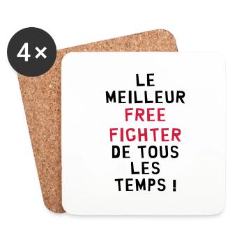 Free Fight / MMA / Free-Fight / UFC / Fighter - Dessous de verre (lot de 4) - blanc - Devant