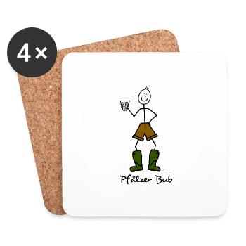 Pfälzer Bub - Untersetzer (4er-Set) - Weiß - Vorne