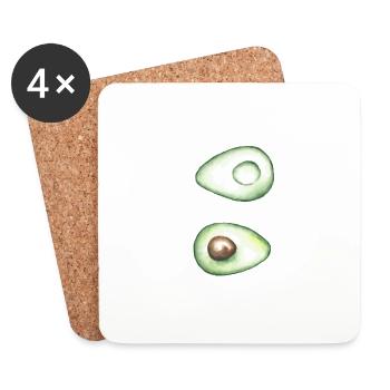 Avocado - Untersetzer (4er-Set) - Weiß - Vorne