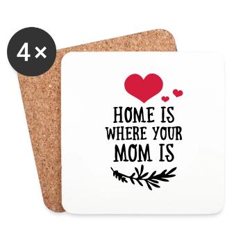 Home is where your Mom is - Mother's Day - Untersetzer (4er-Set) - Weiß - Vorne