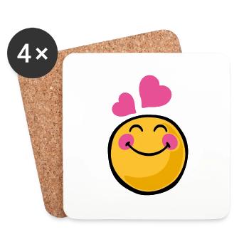 Smiley romantic - Coasters (set of 4) - white - Front