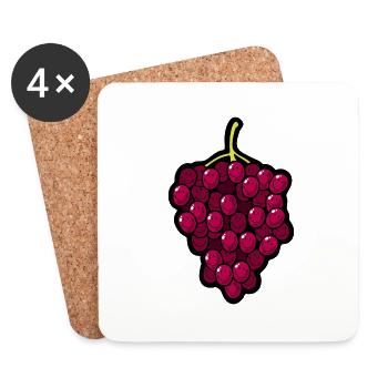 Smiley Grapes - Untersetzer (4er-Set) - Weiß - Vorne