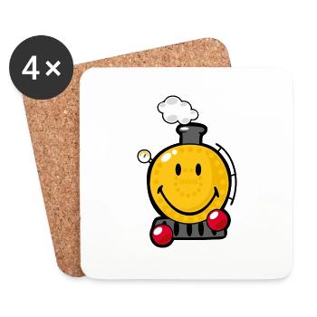 Smiley Train - Coasters (set of 4) - white - Front