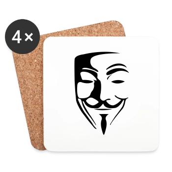 anonymous_003 - Untersetzer (4er-Set) - Weiß - Vorne
