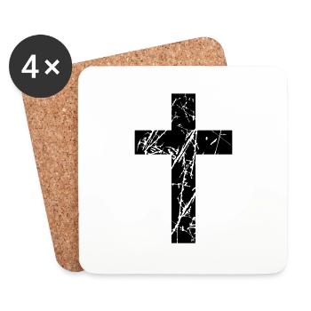 fissures transversales texte scratch alt jésus chr - Dessous de verre (lot de 4) - blanc - Devant