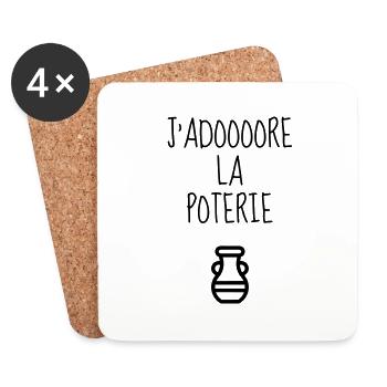 poterie / potier / vase / sculpteur - Dessous de verre (lot de 4) - blanc - Devant