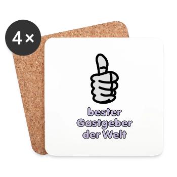 Vektorgrafik bester Gastgeber der Welt - Untersetzer (4er-Set) - Weiß - Vorne