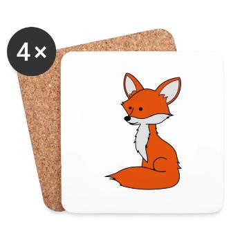 fuchs_02 - Untersetzer (4er-Set) - Weiß - Vorne
