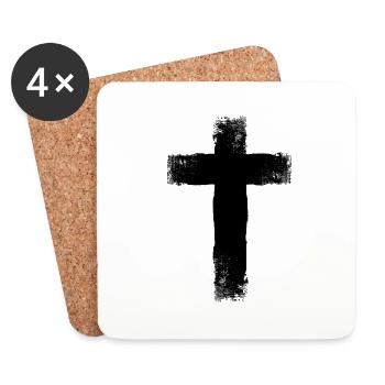 Cross Jesus Christ - Coasters (set of 4) - white - Front