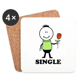 Liebhaber single - Untersetzer (4er-Set) - Weiß - Vorne